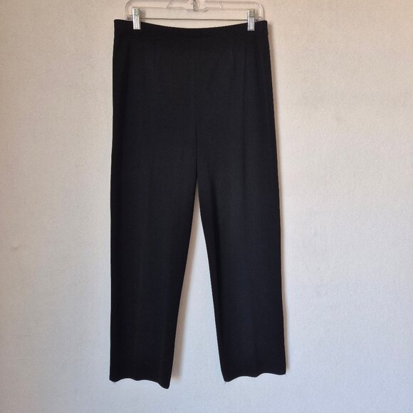 Exclusively Misook Slinky Knit Straight Leg Pants Elastic Waist Black - Picture 2 of 9